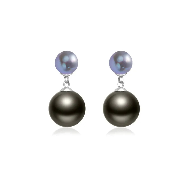 18K Tahitian Madama Pearl Earrings KE00106 HARMONY Pearly Lustre Earrings