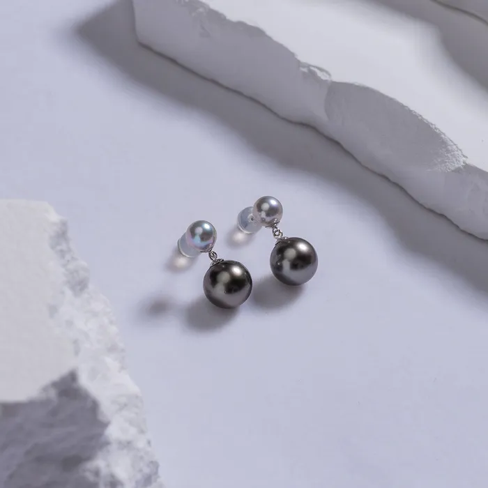 18K Tahitian Madama Pearl Earrings KE00106 HARMONY Pearly Lustre Earrings