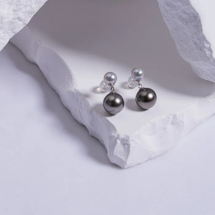 18K Tahitian Madama Pearl Earrings KE00106 HARMONY Pearly Lustre Earrings