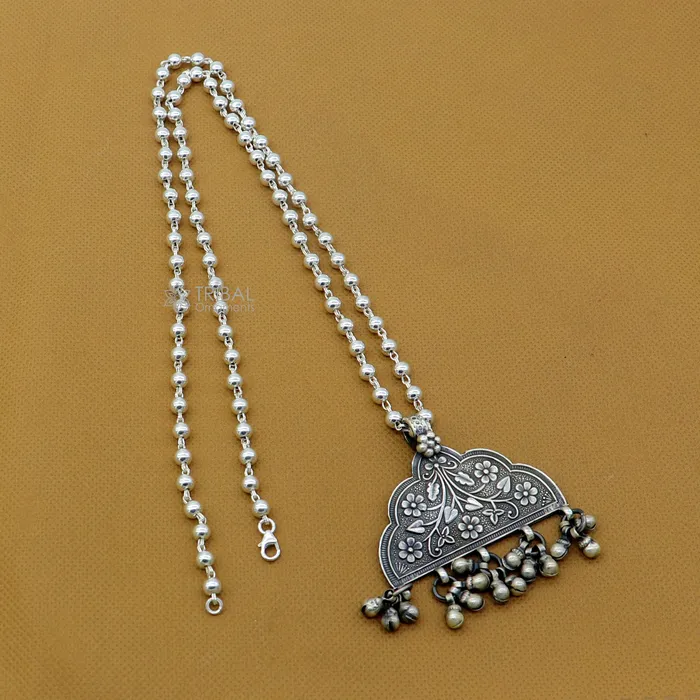 30 925 sterling silver handmade beaded long necklace with unique design traditional cultural functional pendant necklace jewelry Set690 TRIBAL ORNAMENTS Necklaces 30 925 sterling silver handmade beaded long necklace with unique design traditional cultural functional pendant necklace jewelry Set690 TRIBAL ORNAMENTS Necklaces