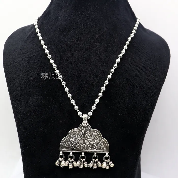 30 925 sterling silver handmade beaded long necklace with unique design traditional cultural functional pendant necklace jewelry Set690 TRIBAL ORNAMENTS Necklaces 30 925 sterling silver handmade beaded long necklace with unique design traditional cultural functional pendant necklace jewelry Set690 TRIBAL ORNAMENTS Necklaces