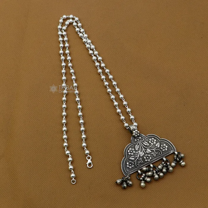 30 925 sterling silver handmade beaded long necklace with unique design traditional cultural functional pendant necklace jewelry Set690 TRIBAL ORNAMENTS Necklaces 30 925 sterling silver handmade beaded long necklace with unique design traditional cultural functional pendant necklace jewelry Set690 TRIBAL ORNAMENTS Necklaces