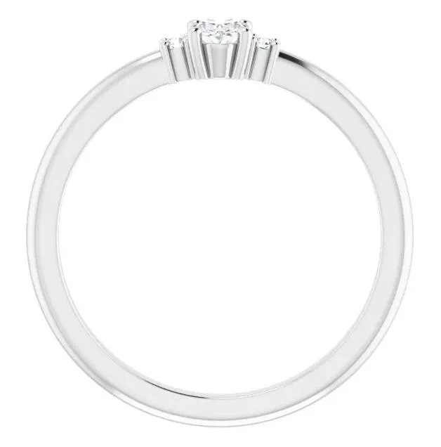 4x3mm Oval LabGrown Diamond Accent Ring FIRE BRILLIANCE Rings