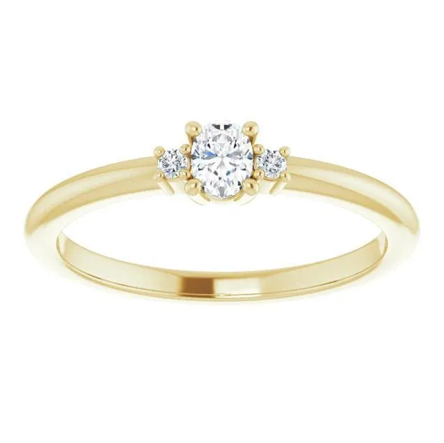 4x3mm Oval LabGrown Diamond Accent Ring FIRE BRILLIANCE Rings