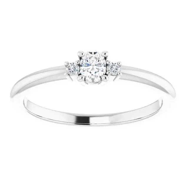 4x3mm Oval LabGrown Diamond Accent Ring FIRE BRILLIANCE Rings