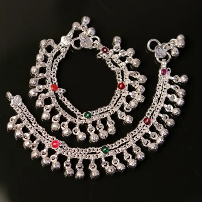 57 Handmade sterling silver baby anklets excellent hanging noisy bells ghungroo baby charm ankle braceletpayal for kids jewelry ank162 TRIBAL ORNAMENTS Bracelets 57 Handmade sterling silver baby anklets excellent hanging noisy bells ghungroo baby charm ankle braceletpayal for kids jewelry ank162 TRIBAL ORNAMENTS Bracelets