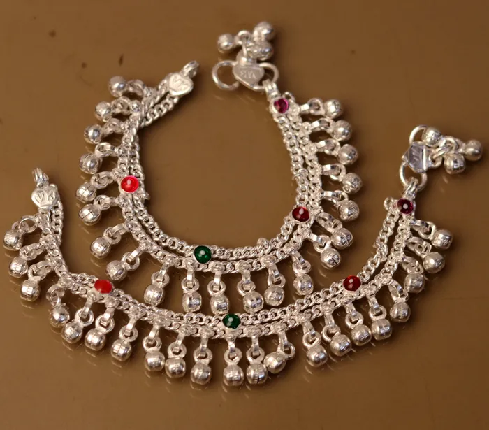 57 Handmade sterling silver baby anklets excellent hanging noisy bells ghungroo baby charm ankle braceletpayal for kids jewelry ank162 TRIBAL ORNAMENTS Bracelets 57 Handmade sterling silver baby anklets excellent hanging noisy bells ghungroo baby charm ankle braceletpayal for kids jewelry ank162 TRIBAL ORNAMENTS Bracelets