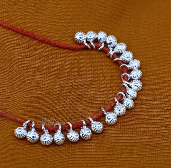 6 mm tiny hanging jingling bells lot 20 pieces 925 sterling silver fabulous beads or hanging drops for custom jewelry making lose beads bd20 TRIBAL ORNAMENTS Necklaces
