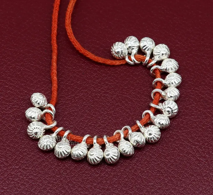 6 mm tiny hanging jingling bells lot 20 pieces 925 sterling silver fabulous beads or hanging drops for custom jewelry making lose beads bd20 TRIBAL ORNAMENTS Necklaces
