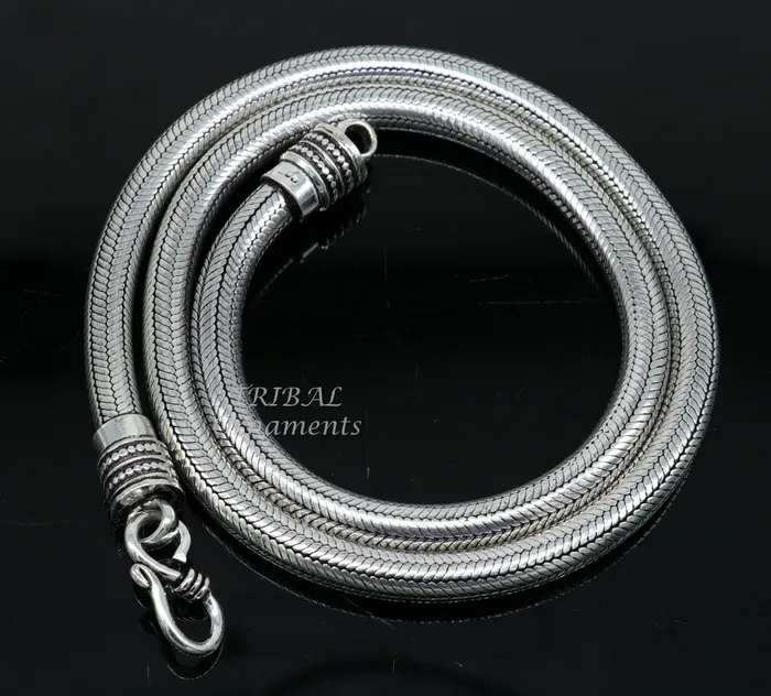6mm 20 to 24 long snake chain 925 sterling silver handmade snake chain pendant chain necklace chain oxidized silver trendy chain ch175 TRIBAL ORNAMENTS Necklaces