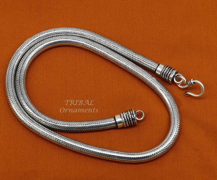 6mm 20 to 24 long snake chain 925 sterling silver handmade snake chain pendant chain necklace chain oxidized silver trendy chain ch175 TRIBAL ORNAMENTS Necklaces