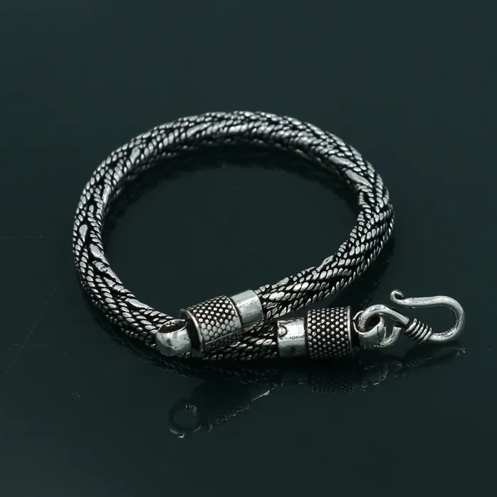 8 85 5mm 925 sterling silver wheat design chain customized design handmade silver bracelet unisex indian tribal jewelrysbr757 TRIBAL ORNAMENTS Bracelets