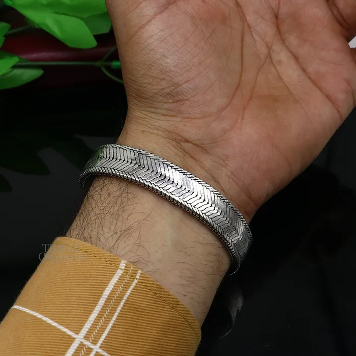 9 925 sterling silver customized snake chain belt bracelet vintage design stylish mens gifting wrist belt bracelet jewelry NSBR550 TRIBAL ORNAMENTS Bracelets