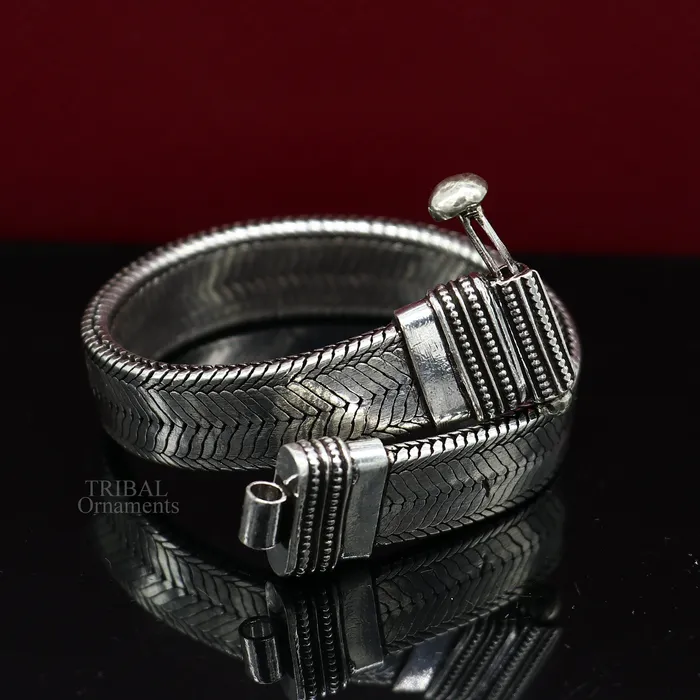 9 925 sterling silver customized snake chain belt bracelet vintage design stylish mens gifting wrist belt bracelet jewelry NSBR550 TRIBAL ORNAMENTS Bracelets