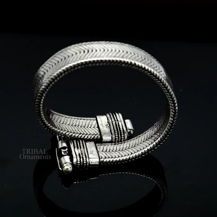 9 925 sterling silver customized snake chain belt bracelet vintage design stylish mens gifting wrist belt bracelet jewelry NSBR550 TRIBAL ORNAMENTS Bracelets