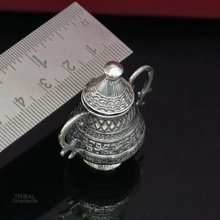 925 sterling silver amazing design vintage antique style small trinket box gorgeous kumkum box brides sindur box best brides gift stb168 TRIBAL ORNAMENTS Necklaces