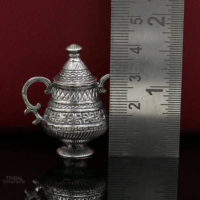 925 sterling silver amazing design vintage antique style small trinket box gorgeous kumkum box brides sindur box best brides gift stb168 TRIBAL ORNAMENTS Necklaces