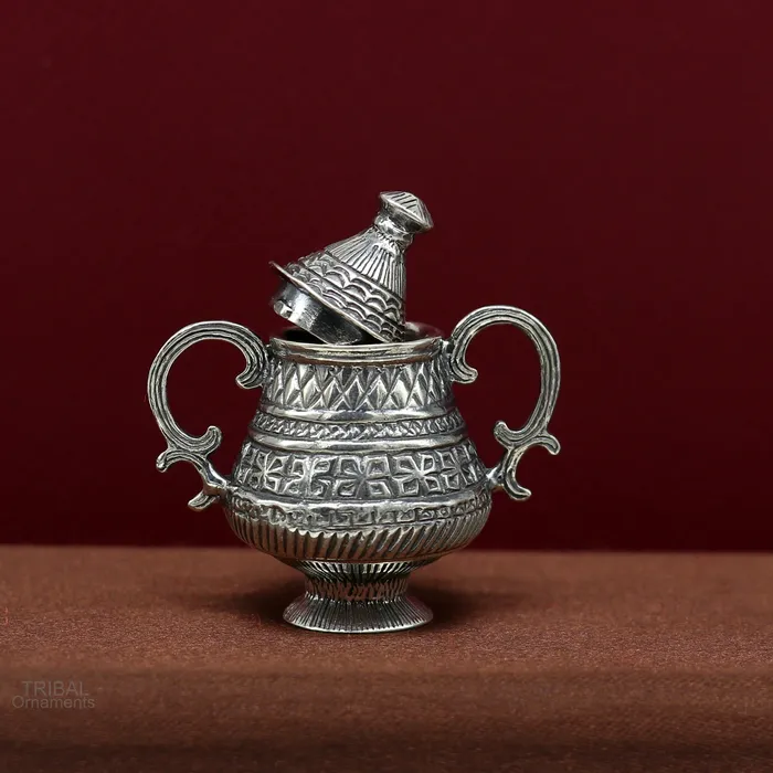 925 sterling silver amazing design vintage antique style small trinket box gorgeous kumkum box brides sindur box best brides gift stb168 TRIBAL ORNAMENTS Necklaces