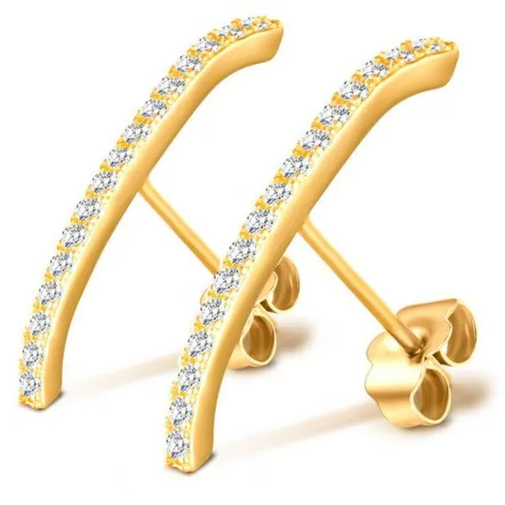 925 Sterling Silver and 18K Goldfilled Diamond Bar Studs Jewelvers Necklaces