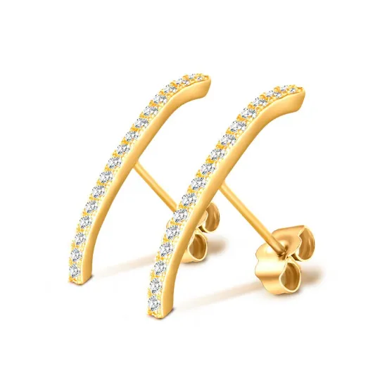 925 Sterling Silver and 18K Goldfilled Diamond Bar Studs Jewelvers Necklaces 925 Sterling Silver and 18K Goldfilled Diamond Bar Studs Jewelvers Necklaces