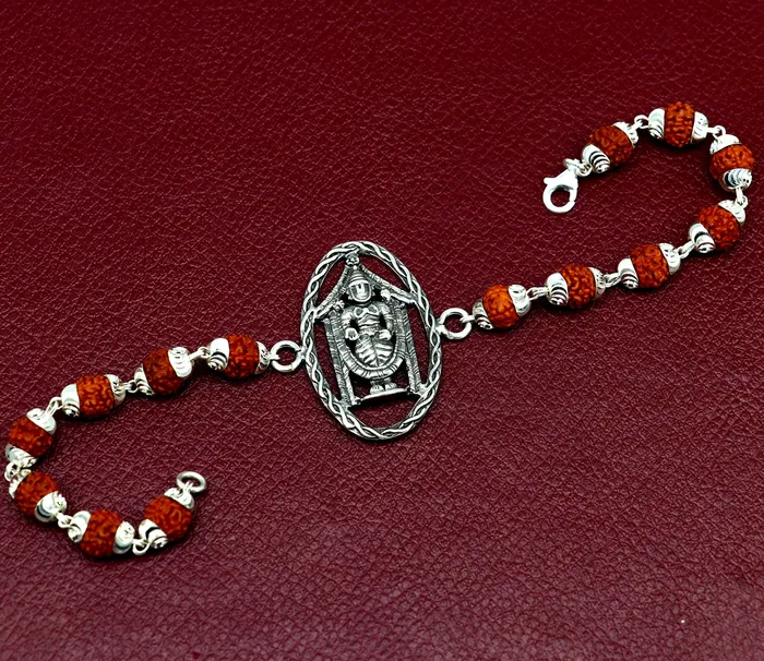 925 sterling silver custom Tirupati Balaji design Rakhi Bracelet special personalized gift for yoru brother and silster gift rk010 TRIBAL ORNAMENTS Bracelets 925 sterling silver custom Tirupati Balaji design Rakhi Bracelet special personalized gift for yoru brother and silster gift rk010 TRIBAL ORNAMENTS Bracelets