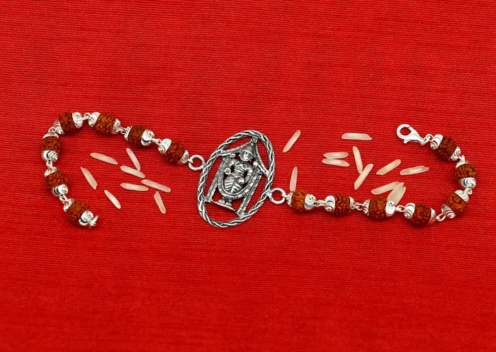 925 sterling silver custom Tirupati Balaji design Rakhi Bracelet special personalized gift for yoru brother and silster gift rk010 TRIBAL ORNAMENTS Bracelets 925 sterling silver custom Tirupati Balaji design Rakhi Bracelet special personalized gift for yoru brother and silster gift rk010 TRIBAL ORNAMENTS Bracelets