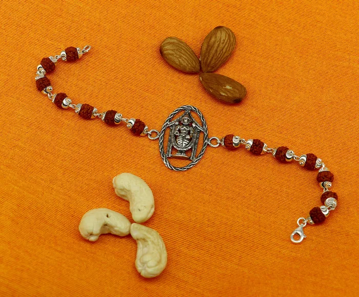 925 sterling silver custom Tirupati Balaji design Rakhi Bracelet special personalized gift for yoru brother and silster gift rk010 TRIBAL ORNAMENTS Bracelets 925 sterling silver custom Tirupati Balaji design Rakhi Bracelet special personalized gift for yoru brother and silster gift rk010 TRIBAL ORNAMENTS Bracelets