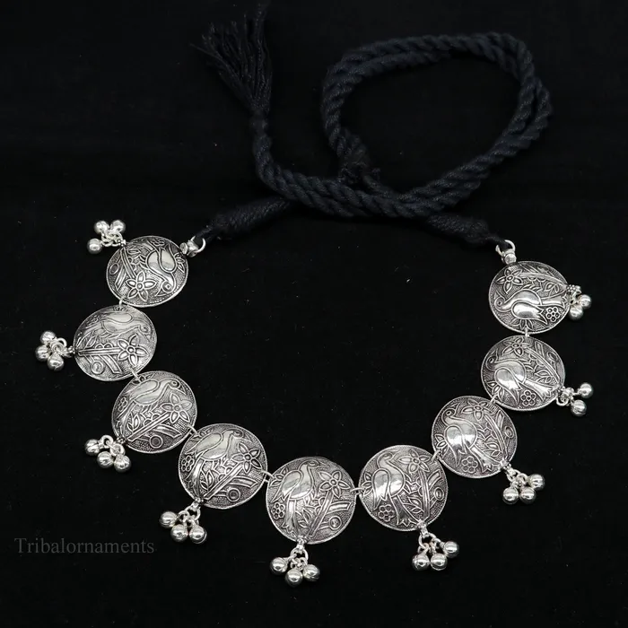 925 sterling silver customized bird design vintage style charm necklace choker tribal ethnic belly dance jewelry best brides gift set259 TRIBAL ORNAMENTS Necklaces 925 sterling silver customized bird design vintage style charm necklace choker tribal ethnic belly dance jewelry best brides gift set259 TRIBAL ORNAMENTS Necklaces