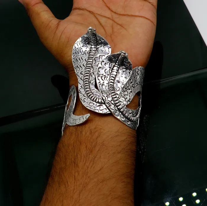 925 sterling silver customized snake style cuff bracelet adjustable bangle fabulous wedding brides collection best gifting jewelry nssk343 TRIBAL ORNAMENTS Bracelets