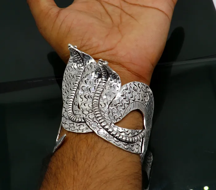 925 sterling silver customized snake style cuff bracelet adjustable bangle fabulous wedding brides collection best gifting jewelry nssk343 TRIBAL ORNAMENTS Bracelets