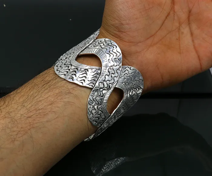 925 sterling silver customized snake style cuff bracelet adjustable bangle fabulous wedding brides collection best gifting jewelry nssk343 TRIBAL ORNAMENTS Bracelets