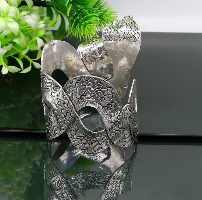 925 sterling silver customized snake style cuff bracelet adjustable bangle fabulous wedding brides collection best gifting jewelry nssk343 TRIBAL ORNAMENTS Bracelets