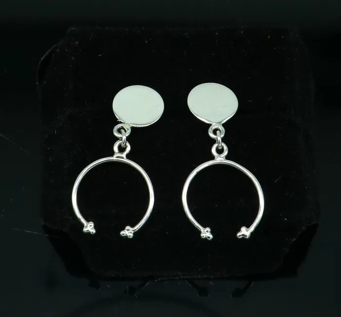 925 sterling silver customized unique design dainty elegant plain fancy stud earring drop dangle geometric earring gift to her ear718 TRIBAL ORNAMENTS Earrings