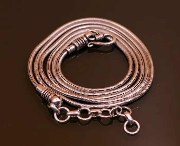 925 Sterling silver handmade adjustable 36 to 38 inches snake chain vintage antique design belly chain long belly chain for belly dance ch51 TRIBAL ORNAMENTS Rings