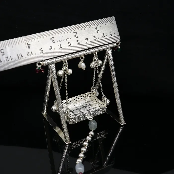 925 Sterling silver handmade Bal Gopala jhula little Krishna swing child Krishan Palana silver Jhula laddu Gopal jhula silver art su1128 TRIBAL ORNAMENTS Rings 925 Sterling silver handmade Bal Gopala jhula little Krishna swing child Krishan Palana silver Jhula laddu Gopal jhula silver art su1128 TRIBAL ORNAMENTS Rings
