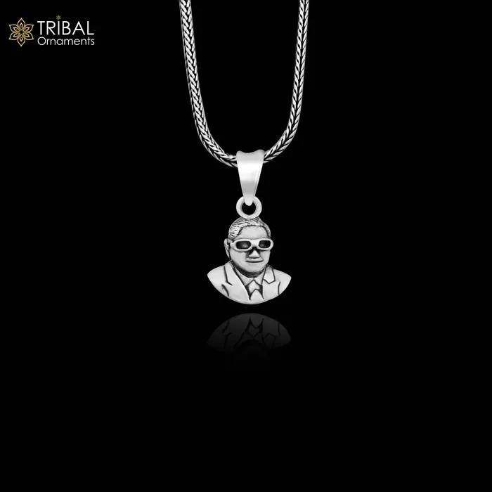 925 sterling silver handmade bheem rav Ambedkar design pendant ambedkar pendant best gifting jewelry ssp1673 TRIBAL ORNAMENTS Necklaces