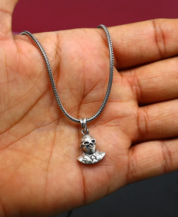 925 sterling silver handmade bheem rav Ambedkar design pendant ambedkar pendant best gifting jewelry ssp1673 TRIBAL ORNAMENTS Necklaces