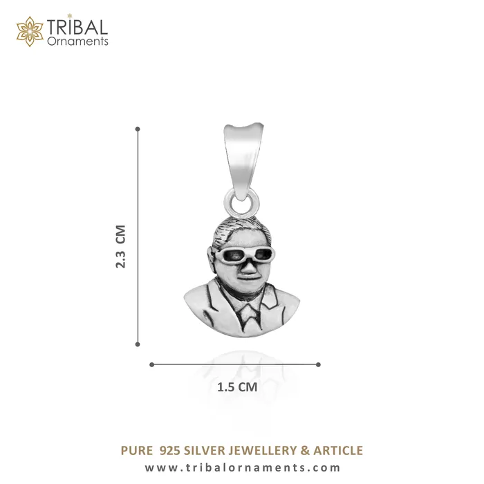 925 sterling silver handmade bheem rav Ambedkar design pendant ambedkar pendant best gifting jewelry ssp1673 TRIBAL ORNAMENTS Necklaces