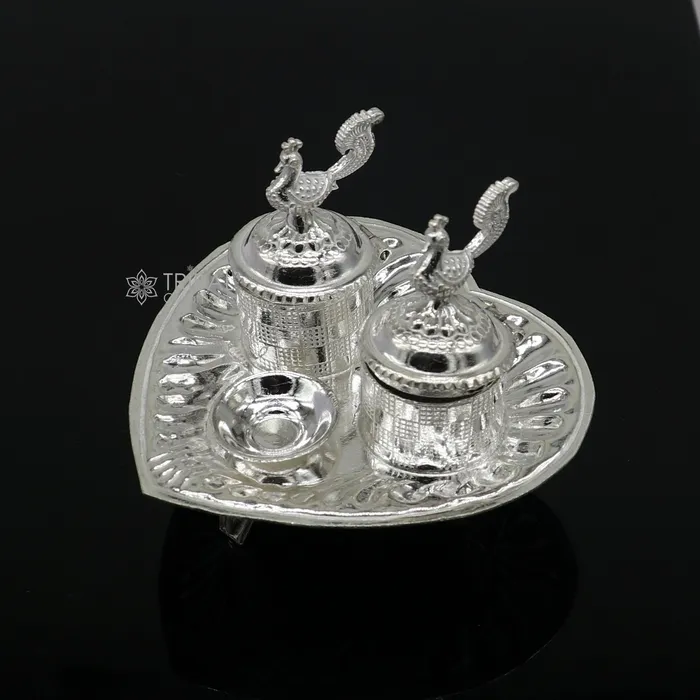 925 sterling silver handmade fabulous peacock design combo of two trinket box for kumkum sindur abil gulal rice best puja article stb828 TRIBAL ORNAMENTS Necklaces 925 sterling silver handmade fabulous peacock design combo of two trinket box for kumkum sindur abil gulal rice best puja article stb828 TRIBAL ORNAMENTS Necklaces