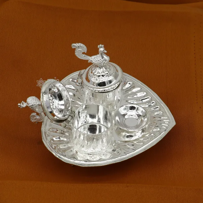 925 sterling silver handmade fabulous peacock design combo of two trinket box for kumkum sindur abil gulal rice best puja article stb828 TRIBAL ORNAMENTS Necklaces