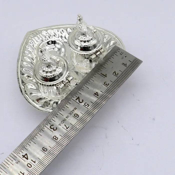 925 sterling silver handmade fabulous peacock design combo of two trinket box for kumkum sindur abil gulal rice best puja article stb828 TRIBAL ORNAMENTS Necklaces