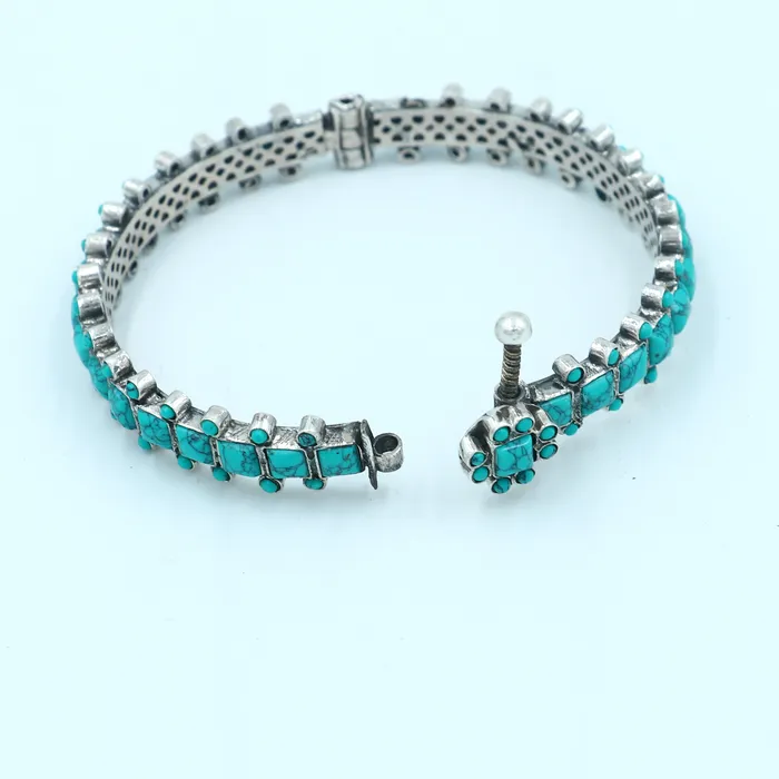 925 sterling silver handmade gorgeous tribal Stylish bangle bracelet kada gorgeous turquoise stone wedding gifting jewelry nsk884 TRIBAL ORNAMENTS Bracelets 925 sterling silver handmade gorgeous tribal Stylish bangle bracelet kada gorgeous turquoise stone wedding gifting jewelry nsk884 TRIBAL ORNAMENTS Bracelets