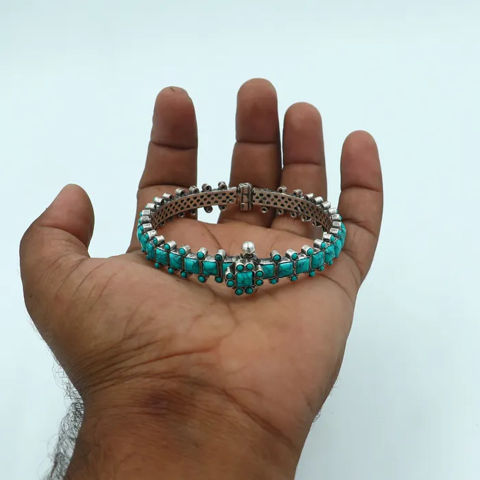 925 sterling silver handmade gorgeous tribal Stylish bangle bracelet kada gorgeous turquoise stone wedding gifting jewelry nsk884 TRIBAL ORNAMENTS Bracelets 925 sterling silver handmade gorgeous tribal Stylish bangle bracelet kada gorgeous turquoise stone wedding gifting jewelry nsk884 TRIBAL ORNAMENTS Bracelets