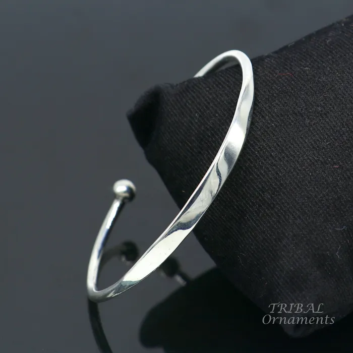 925 sterling silver handmade plain shiny design bangle bracelet cuff kada excellent gifting plain bracelet stylish gifting kada cuff109 TRIBAL ORNAMENTS Bracelets