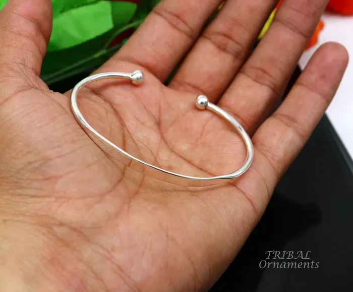 925 sterling silver handmade plain shiny design bangle bracelet cuff kada excellent gifting plain bracelet stylish gifting kada cuff109 TRIBAL ORNAMENTS Bracelets