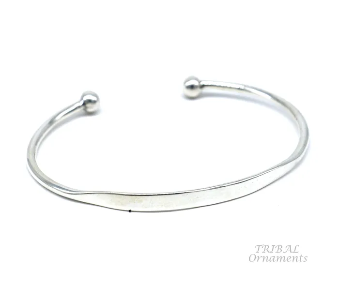 925 sterling silver handmade plain shiny design bangle bracelet cuff kada excellent gifting plain bracelet stylish gifting kada cuff109 TRIBAL ORNAMENTS Bracelets