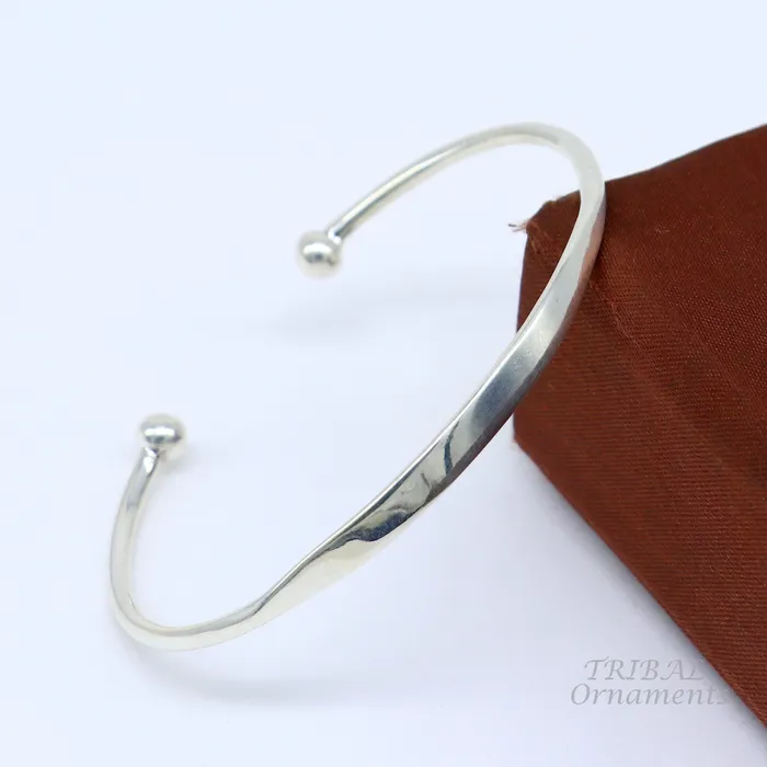 925 sterling silver handmade plain shiny design bangle bracelet cuff kada excellent gifting plain bracelet stylish gifting kada cuff109 TRIBAL ORNAMENTS Bracelets