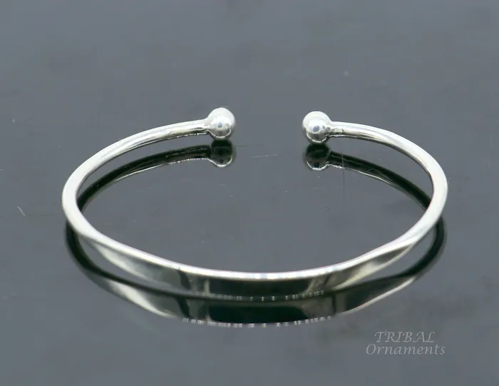925 sterling silver handmade plain shiny design bangle bracelet cuff kada excellent gifting plain bracelet stylish gifting kada cuff109 TRIBAL ORNAMENTS Bracelets
