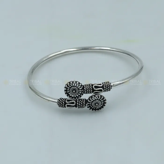 925 sterling silver handmade vintage design stylish kada bangle bracelet tribal jewelry nsk879 TRIBAL ORNAMENTS Bracelets