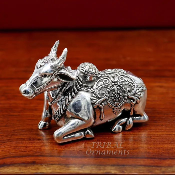 925 Sterling silver Lord Shiva Vahan Nandi Maharaj handmade small article for puja best gift for lord Shiva divine Nandi statue su995 TRIBAL ORNAMENTS Necklaces 925 Sterling silver Lord Shiva Vahan Nandi Maharaj handmade small article for puja best gift for lord Shiva divine Nandi statue su995 TRIBAL ORNAMENTS Necklaces